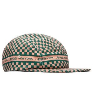 NEW AWAKE NY CHECKERED LOGO 5 PANEL CAP Green Khaki Peach